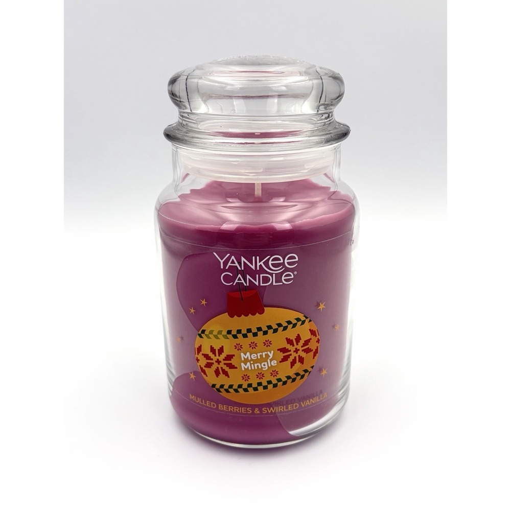 Yankee Candle Merry Mingle Large Jar 22 oz Mulled Berries Vanilla Scented Candle